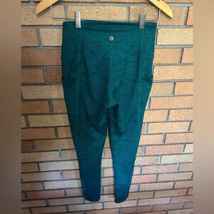 Manduka PRESENCE Compression Yoga Workout Tights Women's Small Green Leggings